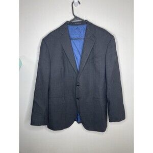 Enzo Custom Loro Piana High Tenacity Sport Coat Blazer Mens 46R Black Wool Lined